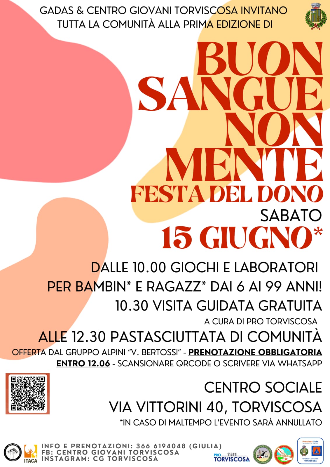 Locandina Festa del Dono 15 6 2024 Torviscosa