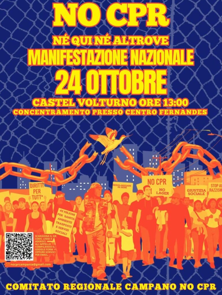LEGACOOPSOCIALI CAMPANIA ADERISCE ALLA MANIFESTAZIONE CONTRO IL CPR A CASTEL VOLTURNO